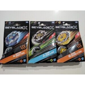 Lot of 3 Beyblade X Tops Buster Dran Claw Leon Wand Wizard Hasbro Takara Tomy